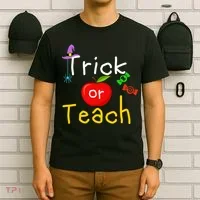 Trick Or Teach Halloween Teacher T-Shirt thumb 6