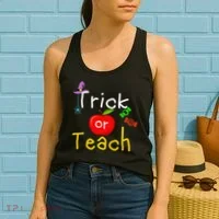 Trick Or Teach Halloween Teacher Women's Tank Top thumb 2