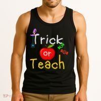Trick Or Teach Halloween Teacher Tank Top thumb 3