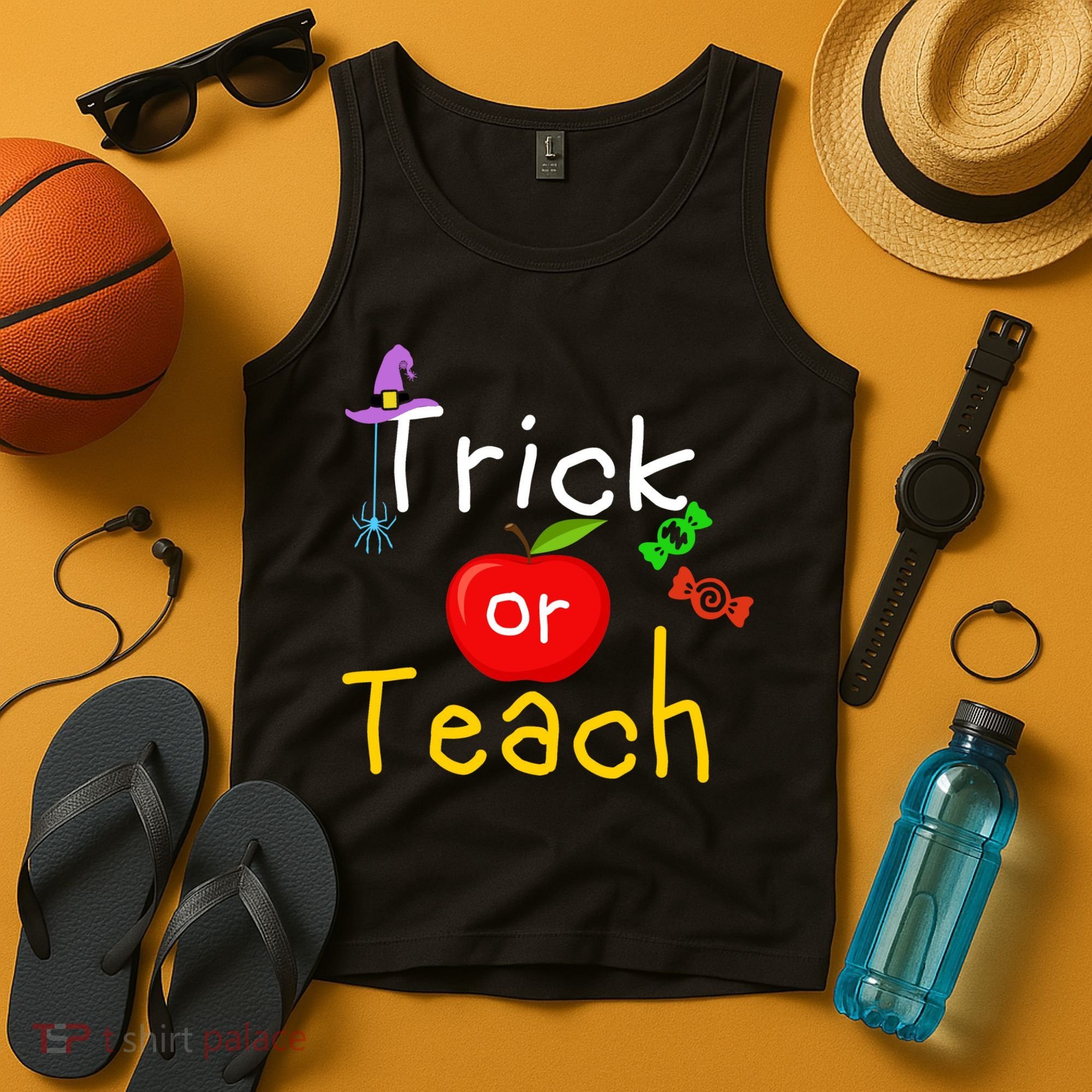 Trick Or Teach Halloween Teacher Tank Top