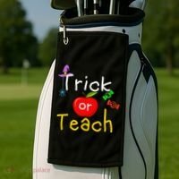 Trick Or Teach Halloween Teacher Golf Towel thumb 2