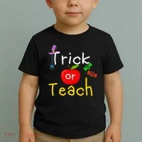Trick Or Teach Halloween Teacher Toddler T-Shirt thumb 2