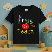Trick Or Teach Halloween Teacher Toddler T-Shirt thumb 3