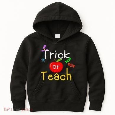 Trick Or Teach Halloween Teacher Kids Hoodie