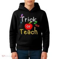 Trick Or Teach Halloween Teacher Kids Hoodie thumb 4
