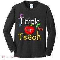 Trick Or Teach Halloween Teacher Kids Long Sleeve Shirt thumb 0