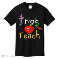 Trick Or Teach Halloween Teacher Kids T-Shirt thumb 0