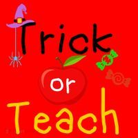 Trick Or Teach Halloween Teacher Santa Hat thumb 1