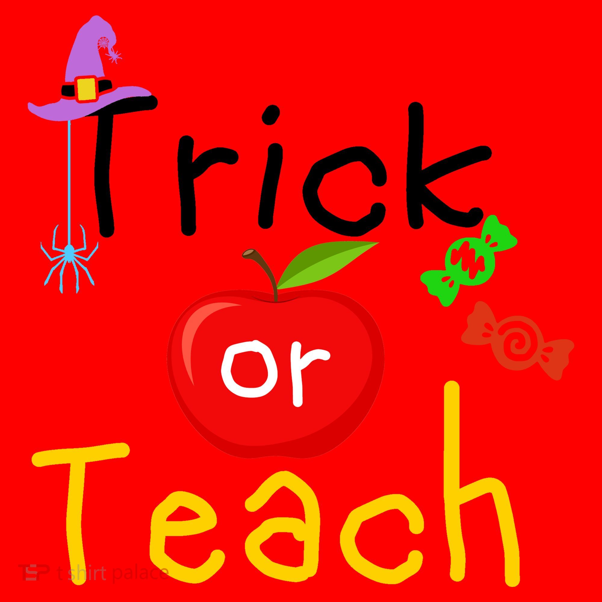 Trick Or Teach Halloween Teacher Santa Hat