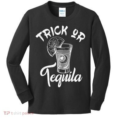 Trick Or Tequila Kids Long Sleeve Shirt