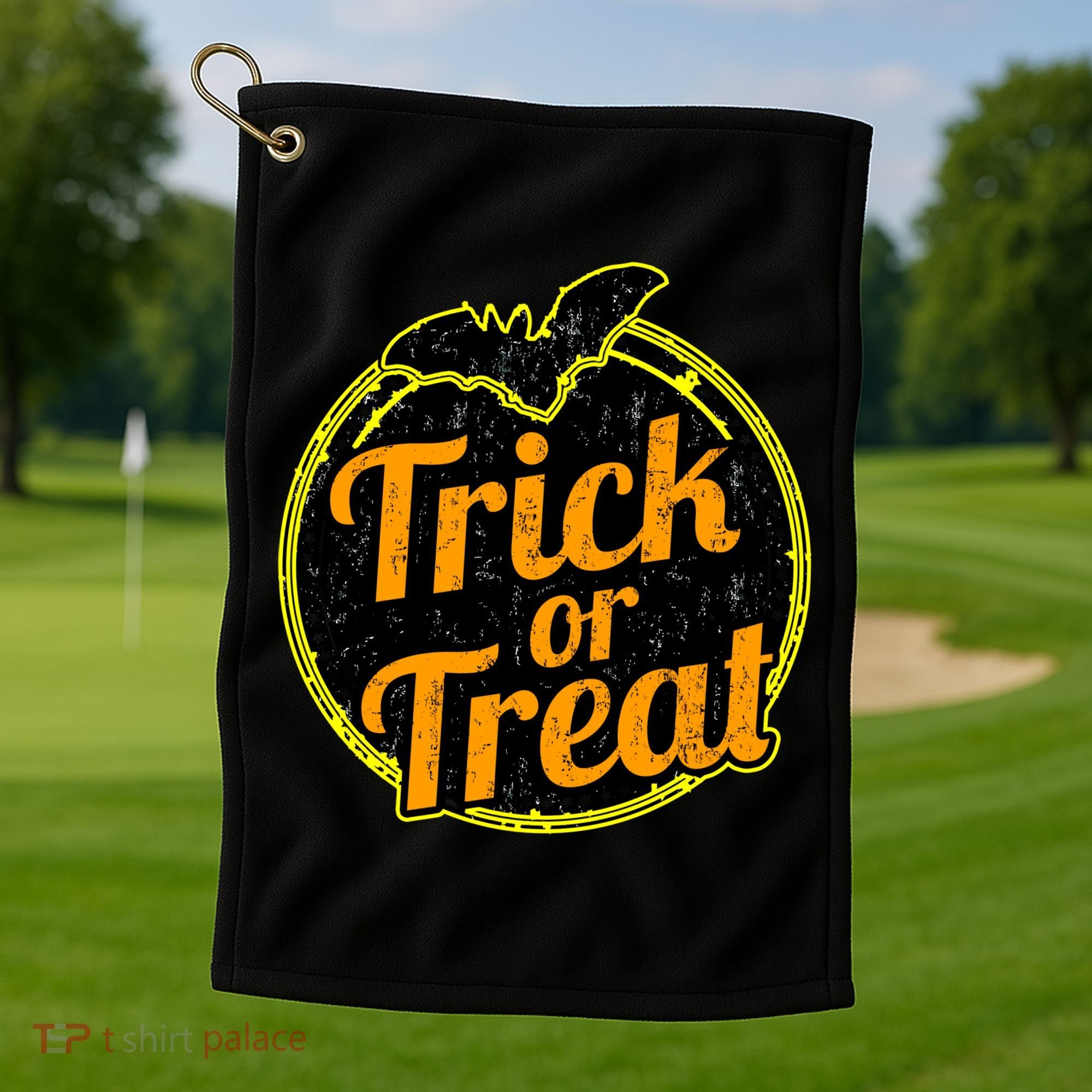 Trick or Treat Bat Logo Golf Towel