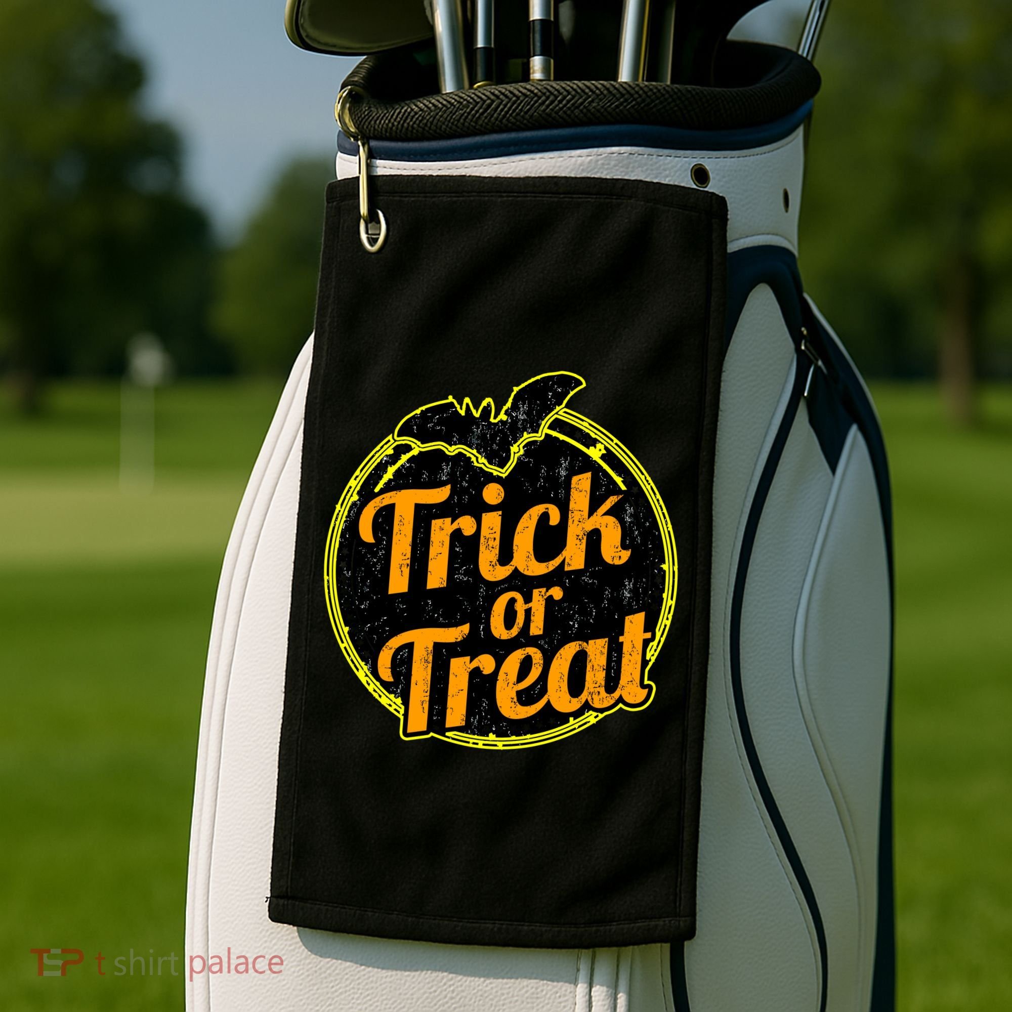 Trick or Treat Bat Logo Golf Towel