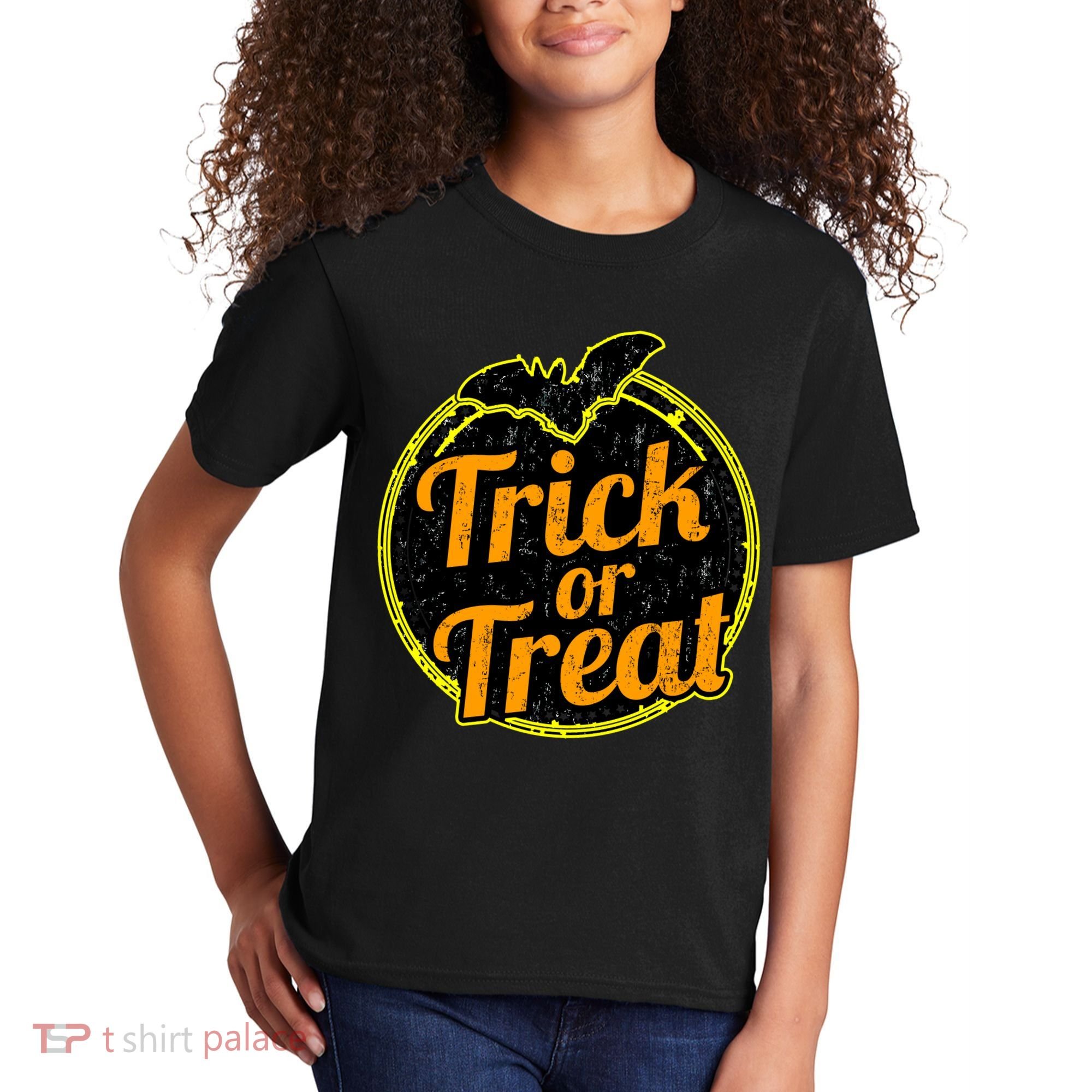 Trick or Treat Bat Logo Kids T-Shirt