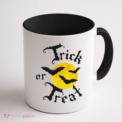 Trick Or Treat Bats Halloween Coffee Mug back