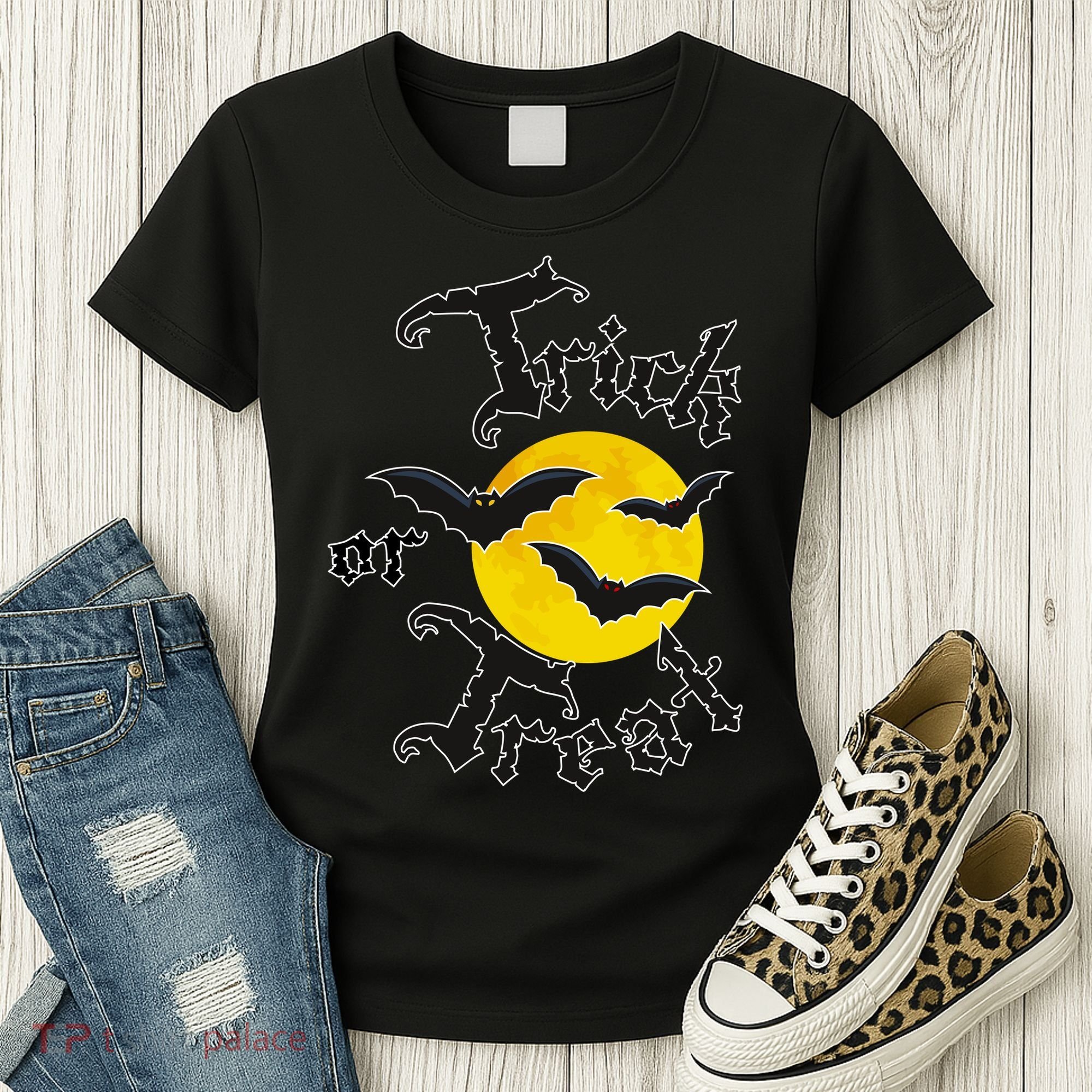 Trick Or Treat Bats Halloween Women's T-Shirt