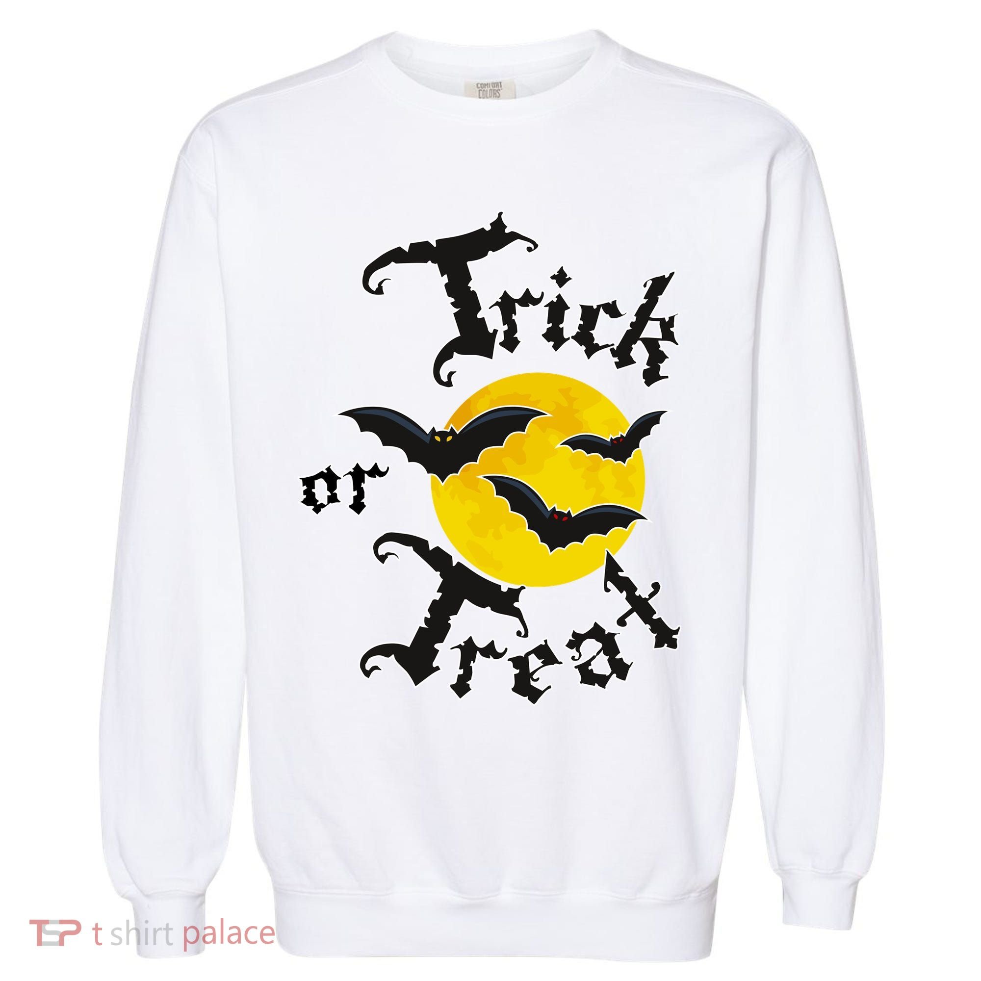 Trick Or Treat Bats Halloween Garment-Dyed Sweatshirt