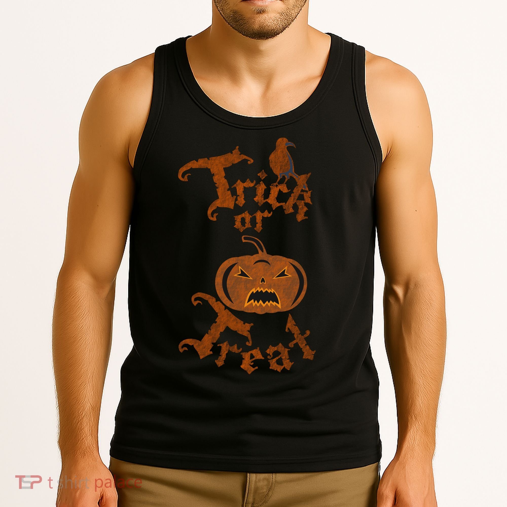 Trick Or Treat Pumpkin Halloween Tank Top