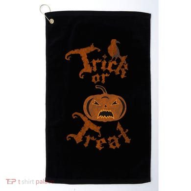 Trick Or Treat Pumpkin Halloween Golf Towel