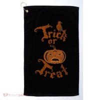 Trick Or Treat Pumpkin Halloween Golf Towel thumb 0