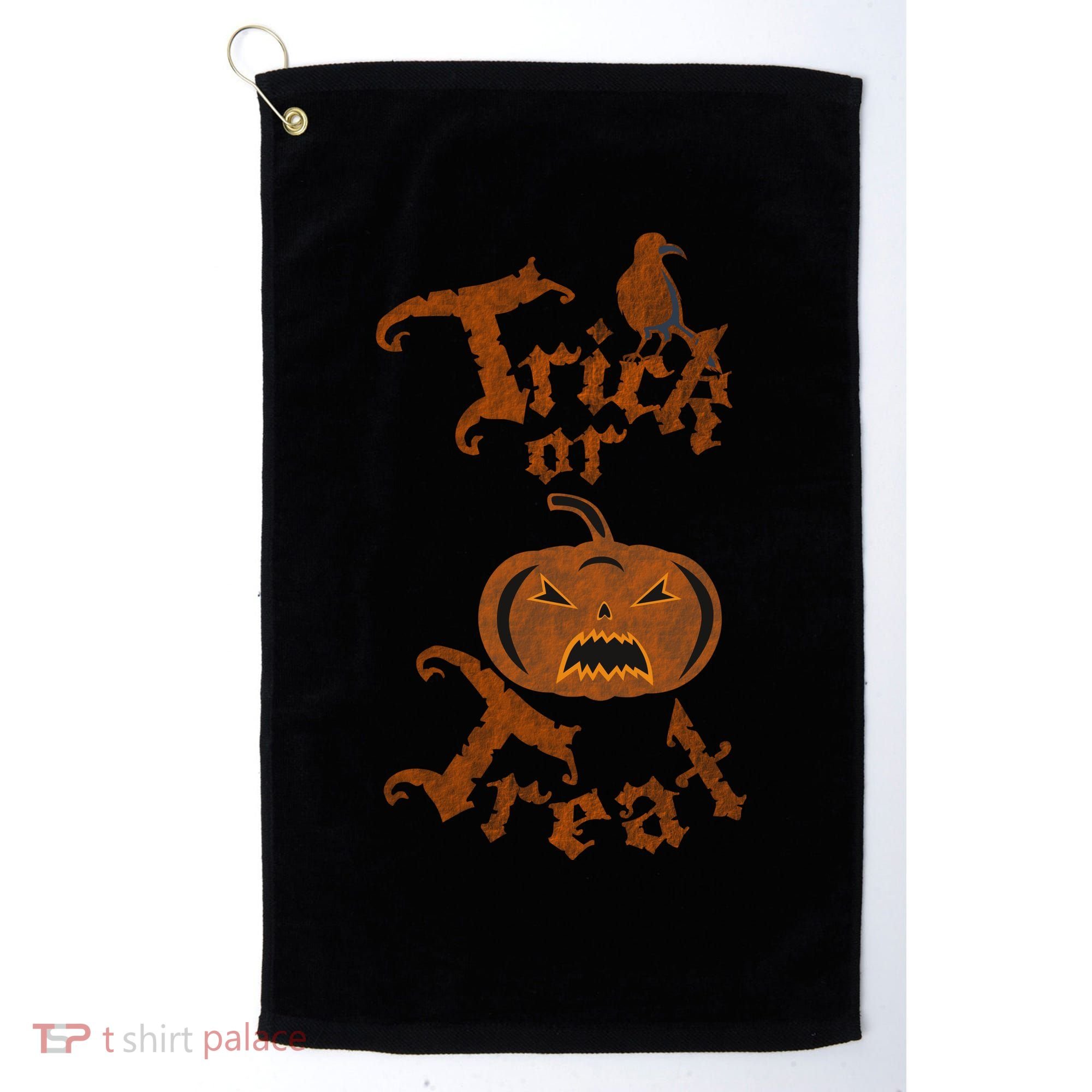 Trick Or Treat Pumpkin Halloween Golf Towel