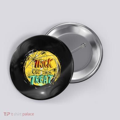 Trick or Treat Spider Web Button