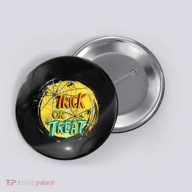 Trick or Treat Spider Web Button