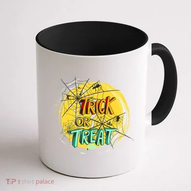 Trick or Treat Spider Web Coffee Mug back