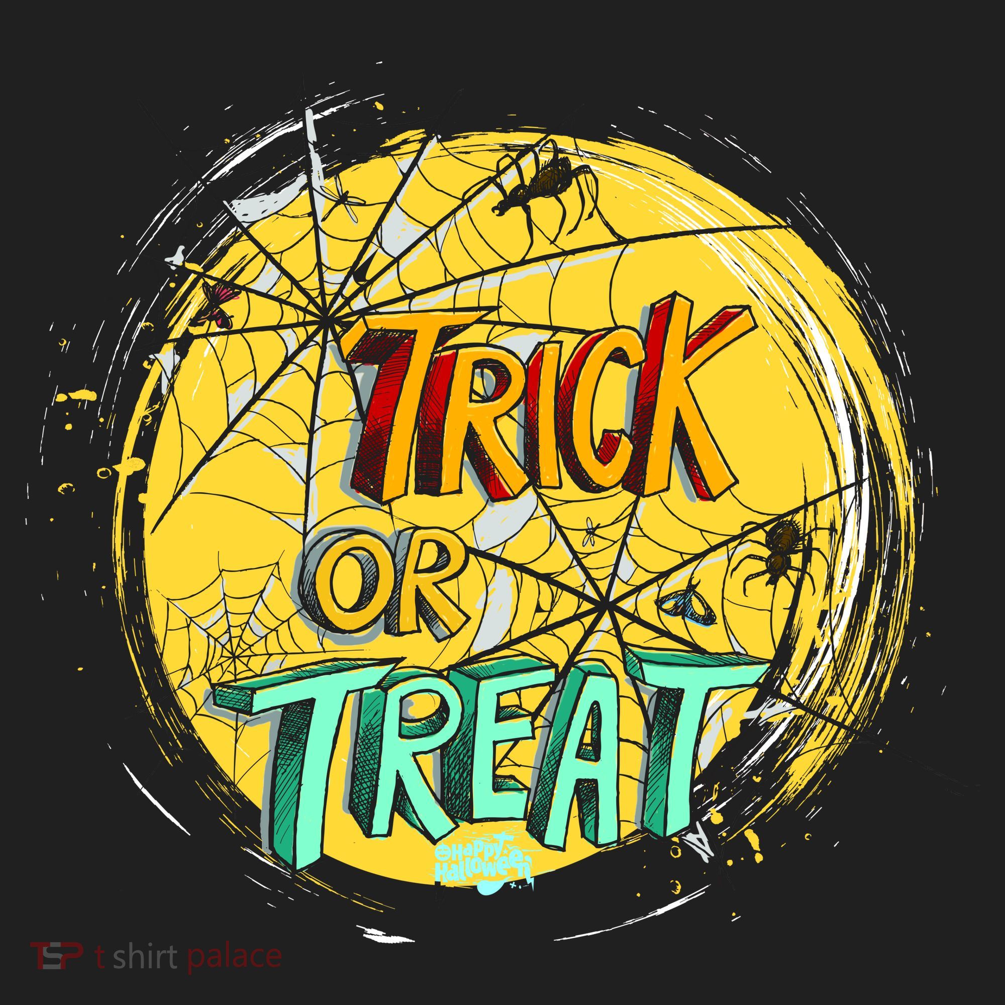 Trick or Treat Spider Web Golf Towel