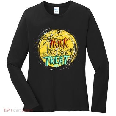 Trick or Treat Spider Web Women's Long Sleeve Shirt