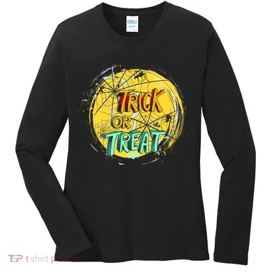 Trick or Treat Spider Web Women's Long Sleeve Shirt