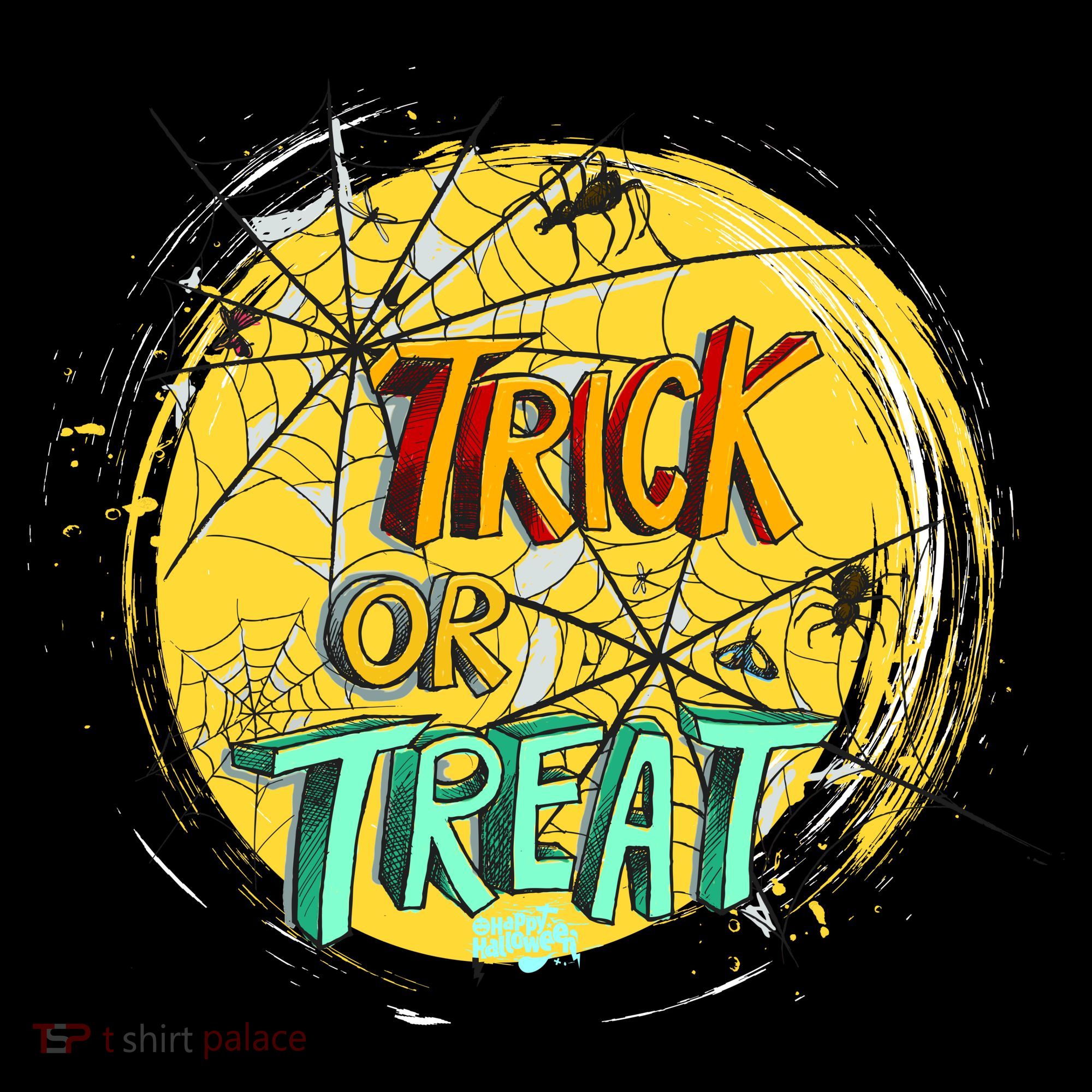 Trick or Treat Spider Web Kids Long Sleeve Shirt