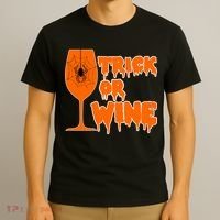 Trick or Wine Halloween Spider Web T-Shirt thumb 3