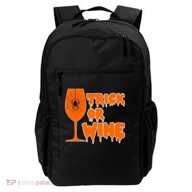 Trick or Wine Halloween Spider Web Backpack