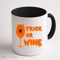 Trick or Wine Halloween Spider Web Coffee Mug thumb 1