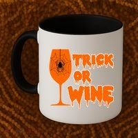 Trick or Wine Halloween Spider Web Coffee Mug thumb 2