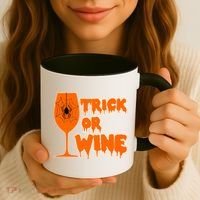 Trick or Wine Halloween Spider Web Coffee Mug thumb 3