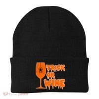 Trick or Wine Halloween Spider Web Beanie thumb 0