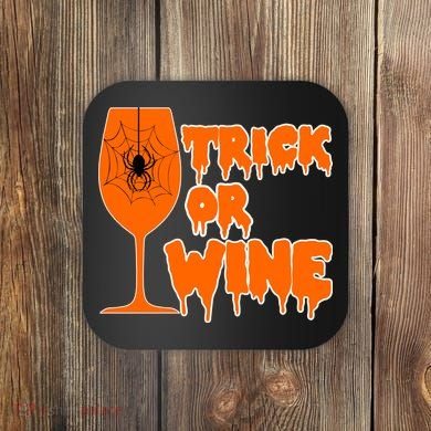 Trick or Wine Halloween Spider Web Coaster
