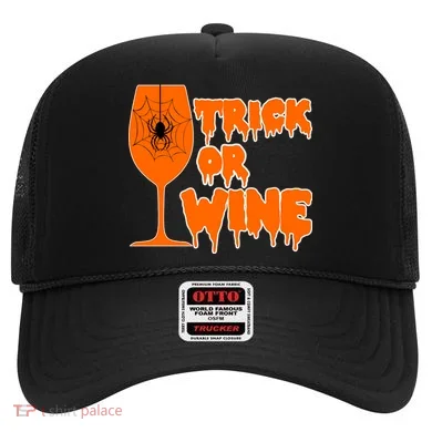 Trick or Wine Halloween Spider Web Hat