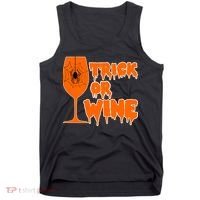 Trick or Wine Halloween Spider Web Tank Top thumb 0
