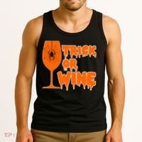 Trick or Wine Halloween Spider Web Tank Top thumb 3