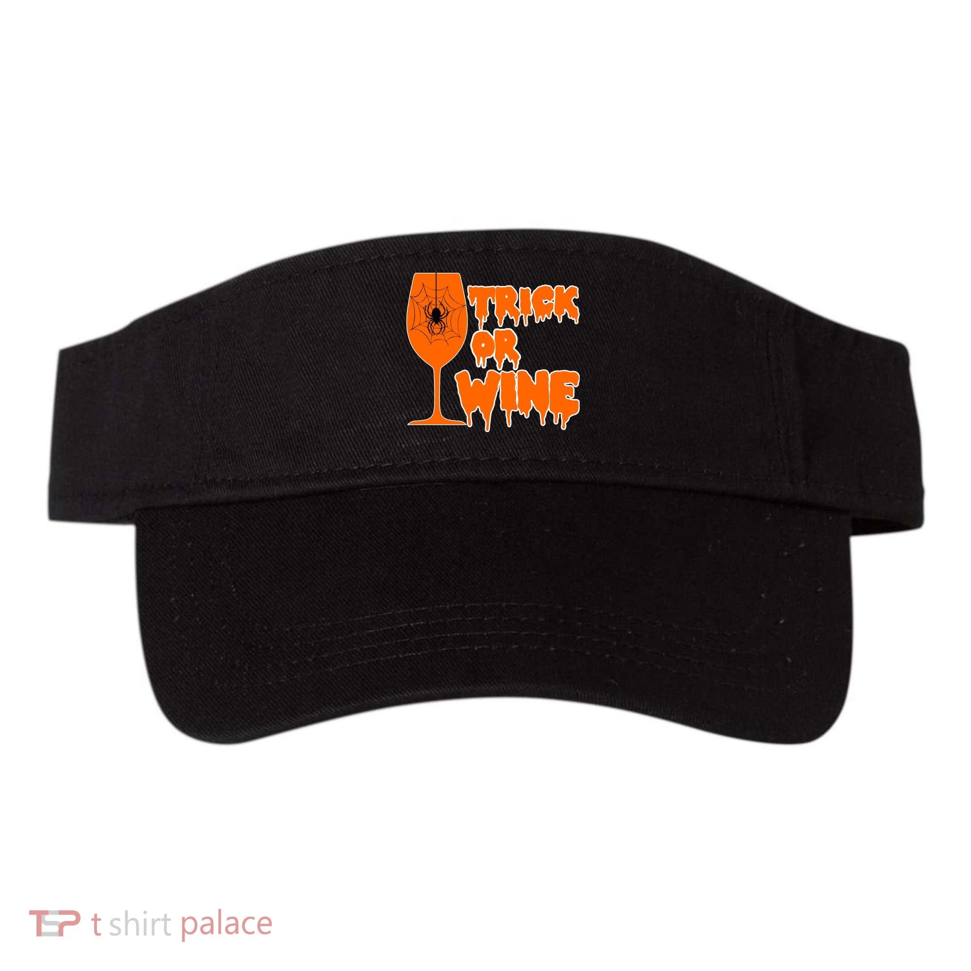 Trick or Wine Halloween Spider Web Visor