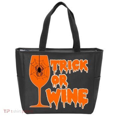 Trick or Wine Halloween Spider Web Tote Bag
