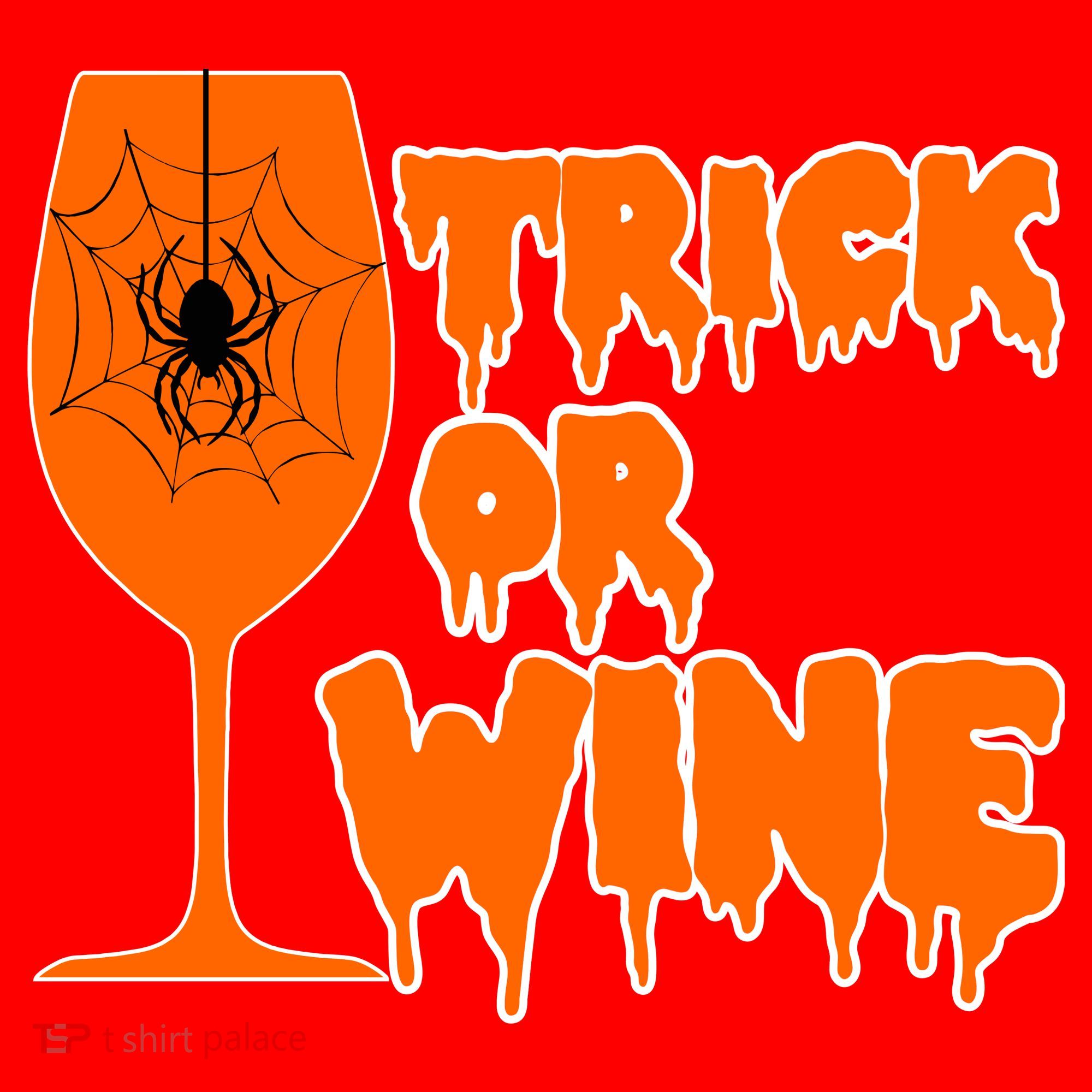 Trick or Wine Halloween Spider Web Santa Hat