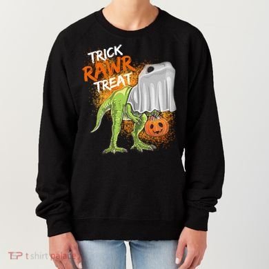Trick Rawr Treat Halloween T Rex Dinosaur Women's Sweatshirt