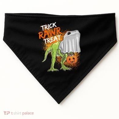 Trick Rawr Treat Halloween T Rex Dinosaur USA-Made Doggie Bandana