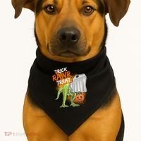 Trick Rawr Treat Halloween T Rex Dinosaur USA-Made Doggie Bandana thumb 1