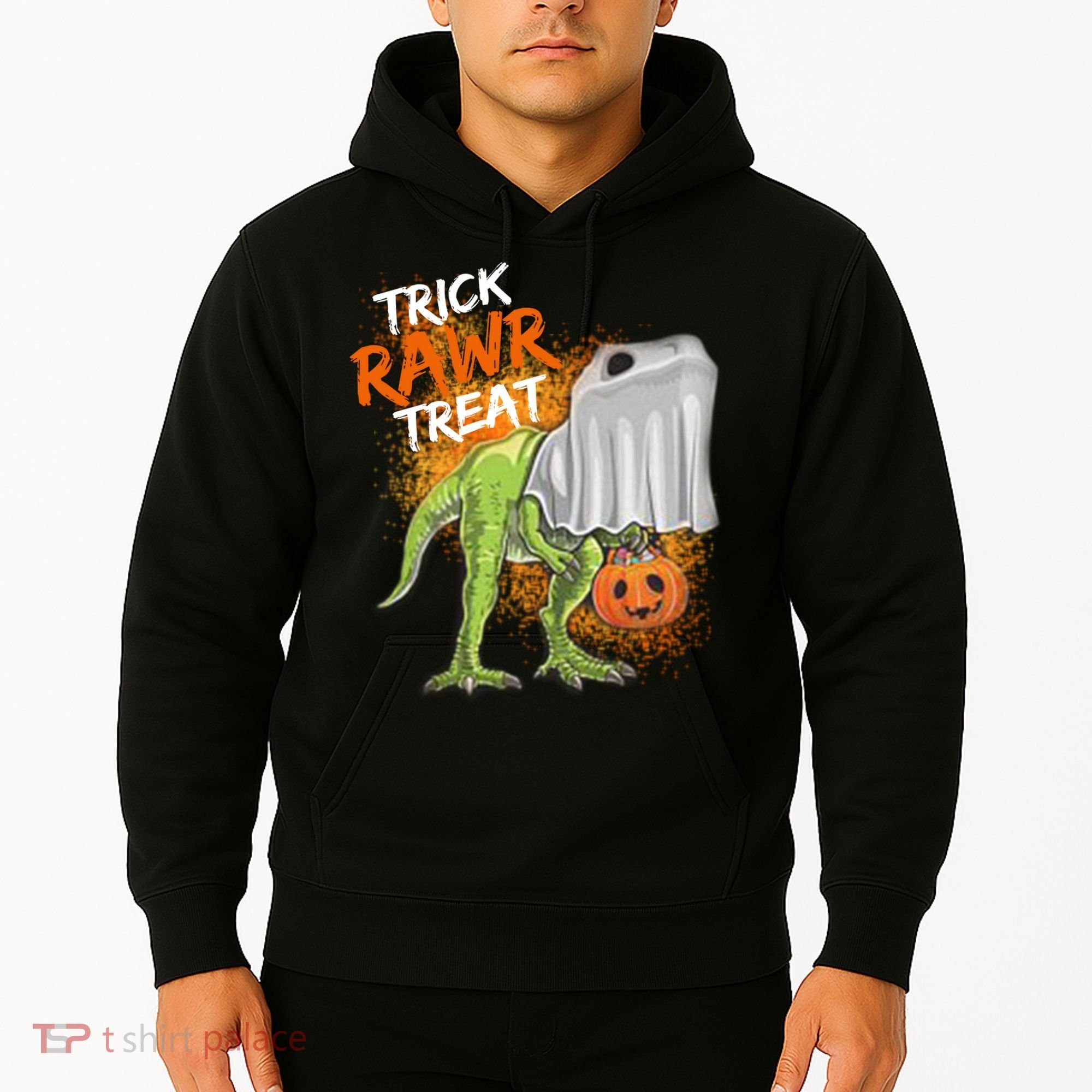 Trick Rawr Treat Halloween T Rex Dinosaur Hoodie