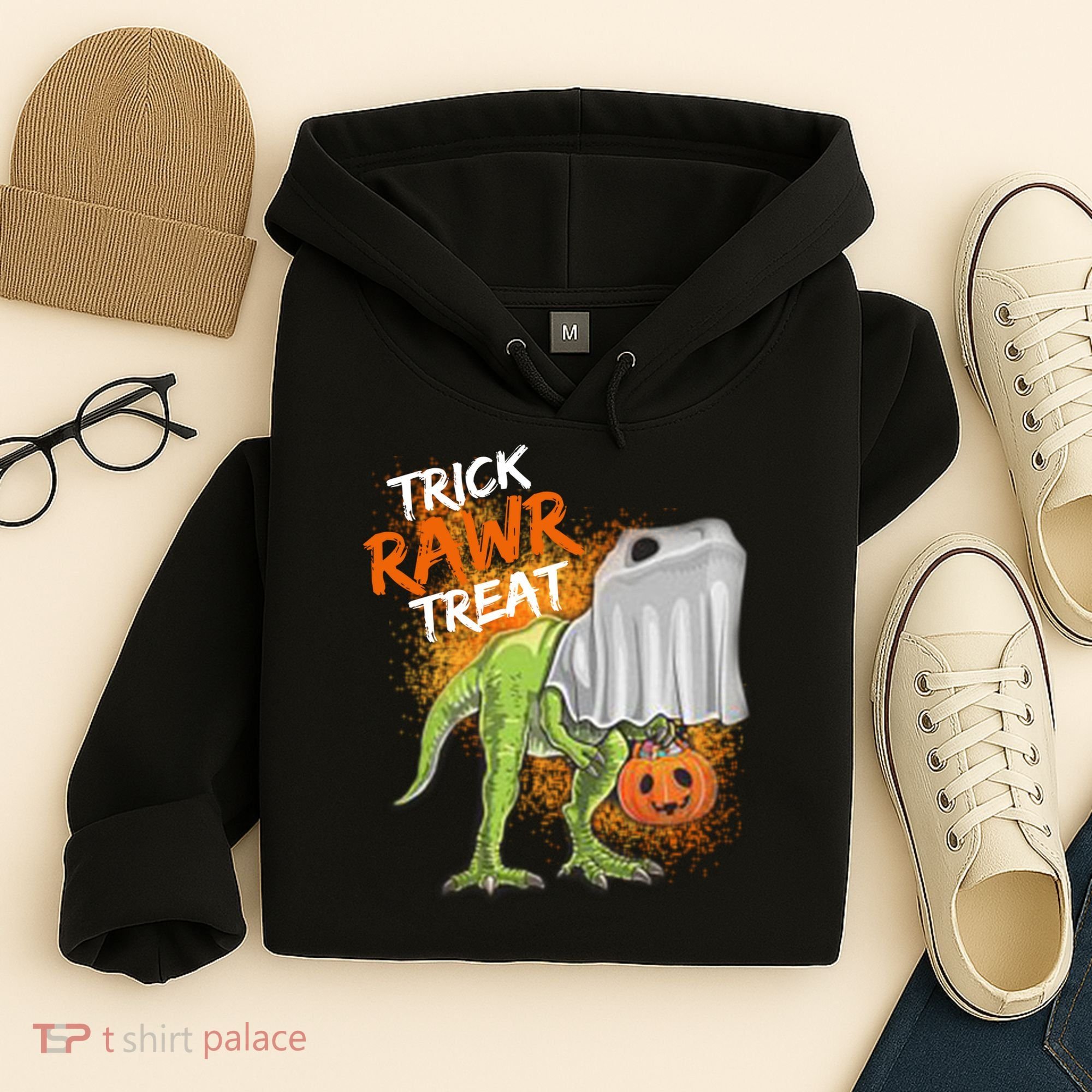 Trick Rawr Treat Halloween T Rex Dinosaur Hoodie