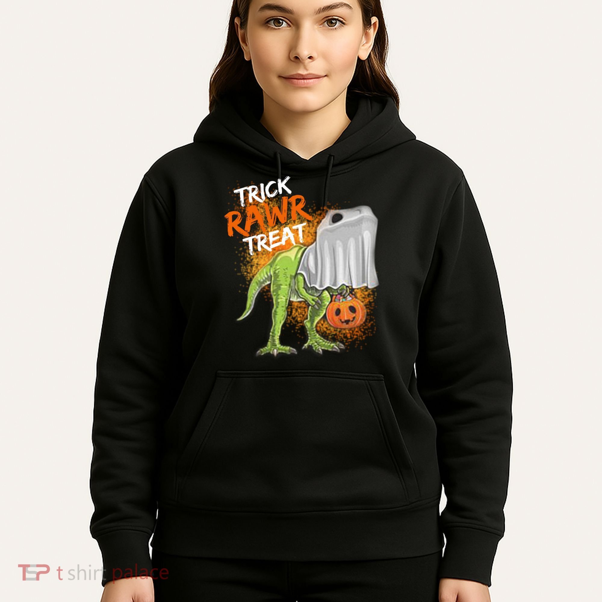 Trick Rawr Treat Halloween T Rex Dinosaur Hoodie